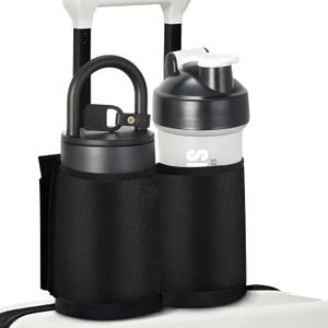 2 x Luggage Travel Cup Holder for Suitcases Free Hands, Travel Accessories, Carry on Beverage Cup Holder Attachment, Luggage Cup Caddy Gifts for Flight Attendants, Business, Travelers, Black