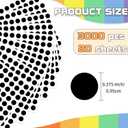4 x Starboling Dot Stickers - 3/8 Inch Black Circle Labels, 3000pcs Self-Adhesive Color Coding Round Stickers for Office, Classroom, Garage Sale