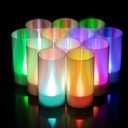 LANKER Flameless Candles with 6H Timer, Battery Operated LED Pillar Candles, D1.5 x H3 Inch, Romantic 7 Color Changing Light, Set of 12 (Color Changing)