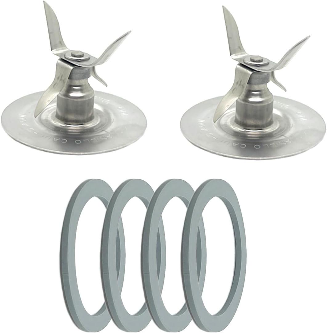 2 Pack of Blender Replacement Parts Blender Ice Crusher Blade with 4 Rubber O Ring Sealing Ring Gasket for Oster Osterizer