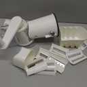 Rotary Cheese Grater with Handle - Vegetable Shredder with 5 Blades & Strong Suction Base, Round Slicer & Food Chopper for Kitchen (White)