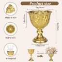 Large Gold Vases for Centerpieces Set of 10, Wide Opening Metal Pedestal Bowls with Waterproof Liners for Wedding Table Centerpieces, Party & Home Decor