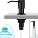Built-in Soap Dispenser for Kitchen Sink, Soap Dispenser Pump Set with 17oz Bottle and 47.2-inch Extension Tube Kit for Dish Detergent - Black