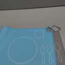 Silicone Baby Placemats, Kids Placemats for Dining Table, Montessori Placemat for Toddler, Non Slip, Waterproof, Portable Placemat Set of 2 (Gray+Sky Blue)