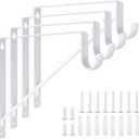 4 Pack Heavy Duty Closet Rod Brackets Holder 11 x 11 x 1 Inch White Closet Rod Support Bracket Black Steel Closet Rod Holders for Hanging Clothes Rod Support Brackets (White - 4Pack)