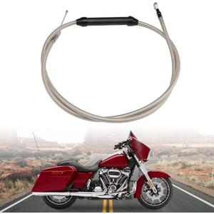 Slightly Adjustable Stainless Steel +6" Extended Length Clutch Cable Compatible for 2007-2016 Harley Touring & Softail & Dyna and 18-up softail & 2020-up Touring(68 15/16")