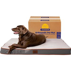 Jumbo Extra Large Waterproof Dog Bed, Big Orthopedic Dog Beds with Removable Washable Cover for Extra Large Dogs, Pet Bed Mat Egg-Crate Foam, L (35"X22"X3"), Light Grey Jumbo Extra Large Waterproof Dog Bed, Big Orthopedic Dog Beds with Removable Washable Cover for Extra Large Dogs, Pet Bed Mat Egg-Crate Foam, L (35"X22"X3"), Light Grey