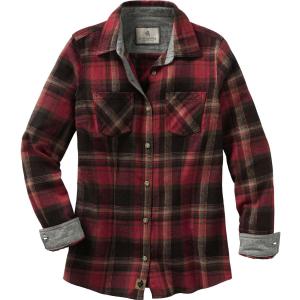 Legendary Whitetails Womens Long Sleeve Plaid Flannel Button Up Shirt 100% Cotton (Medium)