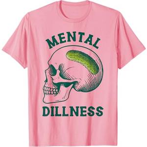 Pickle Lover Pickle Skull Pickle Queen Mental A Dillness T-Shirt  XXL
