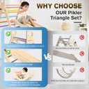 BlueWood Pikler Triangle Set with Safe Handle, Climbing Toys for 1-3 Year, Large