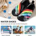 Water Shoes for Womens Mens Barefoot Aqua Yoga Socks for Pool Beach Surf Walking Water Park Boating Sports Water Shoes (4-5 Women/3-4 Men, Black Rainbow)