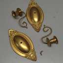 Gold Candle Sconces Set of Two, Brass Color Victorian Royal Wall Sconce, Metal Rustic Candle Holder Baroque Home Wall Decor for Living Room, Dining Room, Bedroom, Fireplace, Hallway, Window