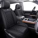 Aierxuan Seat Covers for Truck Chevy Chevrolet Silverado GMC Sierra Pickup 2007-2026 1500 2500HD 3500HD Trail Boss Z71 Crew Double Extended Cab Waterproof Leather Protectors (Full Set, Black)