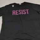 RESIST T-Shirt Pink Bold Message T-Shirt (Small, Black)
