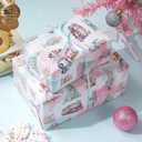 PlandRichW Nutcracker Christmas Wrapping Paper 4028 Inch Jumbo Sheets, Non-Tear Bulk Gift Wrap - Sweet Pastel Nutcracker Scene with Trees, Train & Angels - 4 Pre-Cut Sheets for Kids & Adults