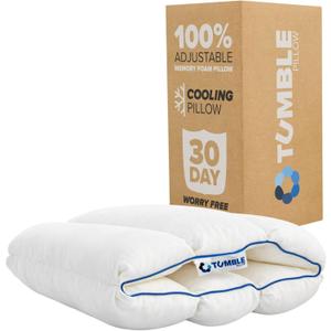 TUMBLE 6-Chamber Adjustable Bed Pillow | Back, Side & Stomach Sleepers | Cooling Cover | Memory Foam & Gel Fiber Fill | Customize Your Comfort | CertiPUR/Oeko-Tex | Standard Queen 1 Pack