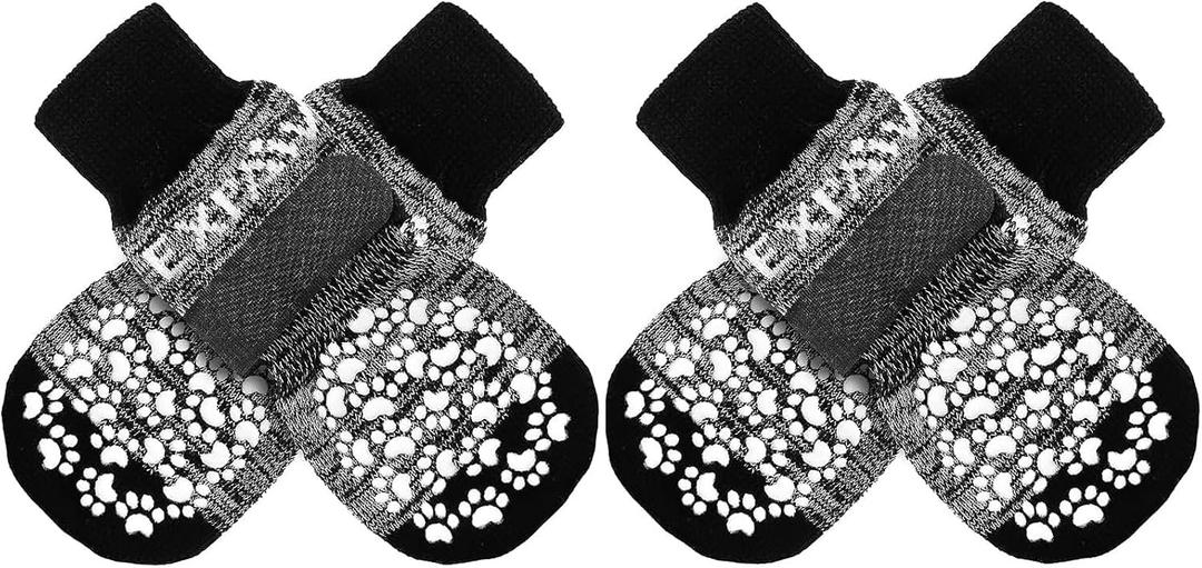 EXPAWLORER Anti Slip Dog Socks to Prevent Licking Paws, Dog Shoes for Hot Pavement, Dog Booties for Small Medium Large Senior Dogs, Traction Control Boots & Paw Protectors for Hardwood Floors