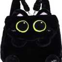 Cute Plush Black Cat Backpack, Plush Cat Bag, Stuffed Animal Backpack, Shoulder Bag Crossbody Bag, Cute Cartoon Bag for Women