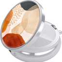 Nipichsha Pill Box, Small Pill Case for Purse & Pocket, Cute Travel Medicine Organizer, Portable Medicine Container Holder to Hold Vitamins, Medication, Fish Oil & Supplement, Simple Abstract Art