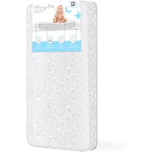 Dream On Me 3” Spring Coil Mini/Portable Crib Mattress, Greenguard Gold Certified, Firm Support, Waterproof Vinyl Cover, Fits Mini & Portable Cribs, Durable 3” Pocket Coil Design