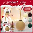 12 Pcs Velvet Christmas Balls Bulk Shatterproof Plastic Christmas Tree Decorations for Decorative Hanging Baubles (12, CoffeeWhiteHaze BlueBeigeBlackish GreenKhaki, 3.94Inch)