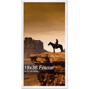 A PLUS MAX 18x36 Picture Frame White Light Weight Wall Mount