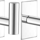 VAEHOLD Wall Towel Hooks, Heavy Duty Sticky Holder Waterproof Towel Hooks for Hanging Coat, Clothes, Closet Hook Wall Mount for Kitchen (Chrome, 2 Pack), Set of 2