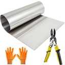 430 Stainless Steel Sheets Metal Set 96 x 48 Inches 24ga Plates Panel #4 Brushed Finish Magnetic Mount Board Includes Steel Plate Plier and Gloves for Crafting Kitchen Office Stove Top Truck Floor