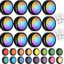 Wireless 16 Color Changing LED Puck Light 12 Pack LED Under Cabinet Lighting Closet Light Battery Powered Night Lights with Remote Control Dimmer & Timing Function