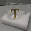 COLLECTIVE HOME - Double Walled Glass Coffee Mugs, Insulated Coffee Mug with Handle, Personalized Gifts for Women, Men, Christmas, 14 oz Monogram Cups (T)