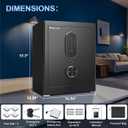 Safe Box Fireproof Waterproof, 2.6 CUFT Home Safe for Valuables & Cash, Money Safe with Digital Password, Dual Alarm & Fireproof Bag, Small Safes for Home Office