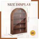 DoubleFill Trinket Shelf Wooden Shadow Box, Arch Shelf, Brown, 10" X 15"