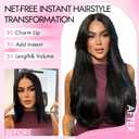 Isaic Hair Toppers for Women 24 Inch Synthetic Hair Pieces, 360° Clips In and Adjustable Bandage Layered Toppers, Toppers Hair Pieces Add Volume for Thinning Hair and Daily Use (Brown Black)