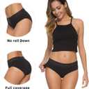 Wealurre Cotton Panties for Women Bikini Underwear Hipster Underpants Lace Briefs Pack (Black, L)