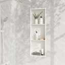 Neodrain 12X36 Inch Shower Niche, White 3-Tier Stainless Cubby NO Tile Needed Recessed Niche Shower for Bathroom Storage, Waterproof Wall Shelf