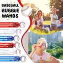 Hollowfly 24 Pcs Mini Baseball Bubble Wands Baseball Themed Party Favors Birthday Bubble Wand Bulk for Outdoor Summer Classroom Party Supplies Kids Goodie Bags Filler