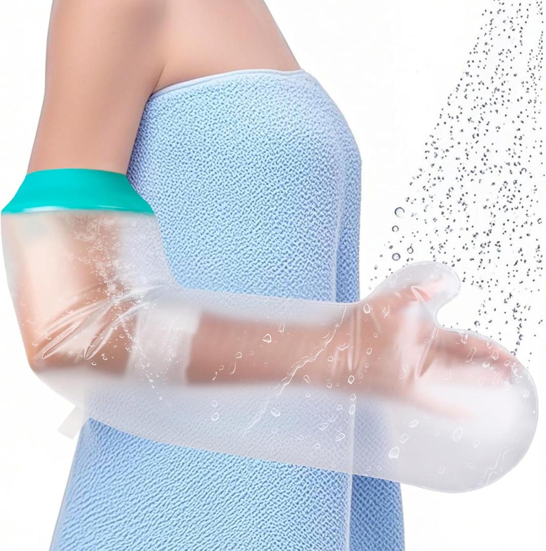 Waterproof Cast Covers for Shower Arm, Reusable Soft Adult Mid Arm Protector Bag after Surgery, Comfortable Durable Showering Sleeve for Wound Hand/Wrist/Elbow/Finger, Recovery Supplies Gifts (Pack of 1)