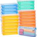 Mr. Pen- Plastic Pencil Case Box Bulk, 24 Pack, Large Crayon Marker Pen Organizer, Plastic Bead Organizing Container with Snap-Tight Lids, Clear Stackable Craft Storage Boxes, School Supplies