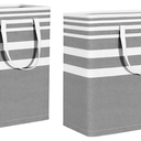 2-Piece (75L+100L) Laundry Hamper Dirty Laundry Hamper, Large Laundry Hamper, Tall Rectangular, Clothes Basket Organizer with Extended Handle, Gray