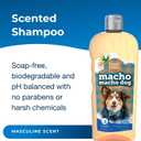 PetAg Fresh n Clean Macho Macho Dog Shampoo - 18 oz - Masculine Scent - Moisturizes with Vitamin E & Aloe Vera - Strengthens & Repairs Coats - Soap Free