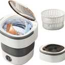 Portable Washing Machine 20L Small Foldable Washer with Spin Basket, 3 Mode Deep Clean Mini Laundry Machine for Travel, Dorms, Camping, Ideal for Baby Clothes, Underwear, Socks Gray