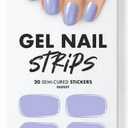 MOYOU LONDON Semi Cured Gel Nail Strips - 20 Pcs. Waterproof Gel Nail Wraps, Cures in Sunlight or UV/LED Lamp, Lasts Up to 2+ Weeks, Stretchable, Easy to Apply & Remove, Vegan & Cruelty-Free
