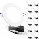 Sunco 12 Pack Recessed Lighting 6 Inch LED, Canless Ceiling Lights Slim with Junction Box, 850 LM, 14W (100W Equivalent), 3000K Warm White, Dimmable, Wafer Thin, 50000 Lifetime Hours ETL