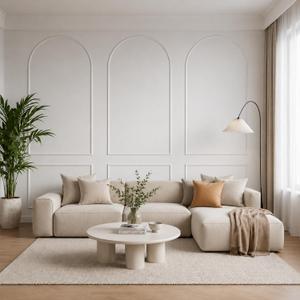 Colingmill 3 Set 32 x 94 Inch Arch Wall Molding Kit Peel Stick Arch Premade Accent Wainscoting Panel Wall Panel Decor Pre Cut Trim Kit for Home Walls Molding DIY Living Room Decor(Classic Style)