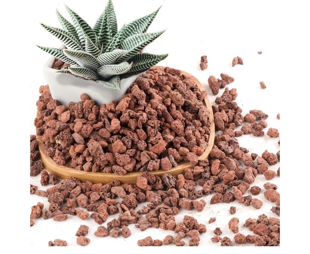 2.4LB Red Lava Rocks for Plants, Volcanic Rock Horticultural Lava Rock Soil for Landscaping Plants Drainage, Small Lava Rock Gravel for Succulents, Bonsai, Vase Fillers, Terrarium Plants, Top Dressing