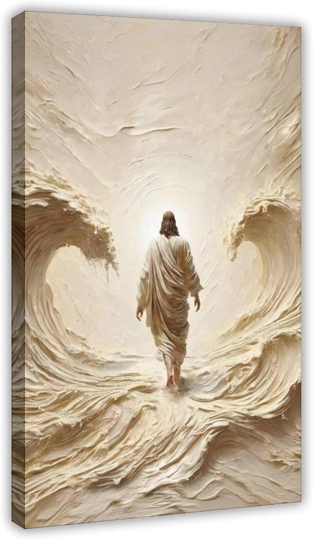 Jesus Christ Canvas Wall Art Christian Religious Poster Inspirational Scripture Prints for Home Living Room Bedroom Decor Frame-style 16x24inch (40x60cm)