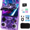 GWALSNTH V40 MAX Mini Retro Handheld Game Console, 40000 Games 256G TF Card, Built-in 49+ Emulators, 4.0 Inch 4K HD IPS Screen, 4000mAh Battery, Portable Pocket Video Console (Transparent Purple)