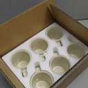 11oz Ceramic Coffee Mug set Stoneware Coffee Cups Set for Restaurant, Diner, Farmhouse, Coffee Shop, Home set of 6 (Cream)