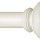 Ivilon Drapery Window Curtain Rod - Knob Design, 1 Inch Rod, 72 to 144 Inch. Ivory/White