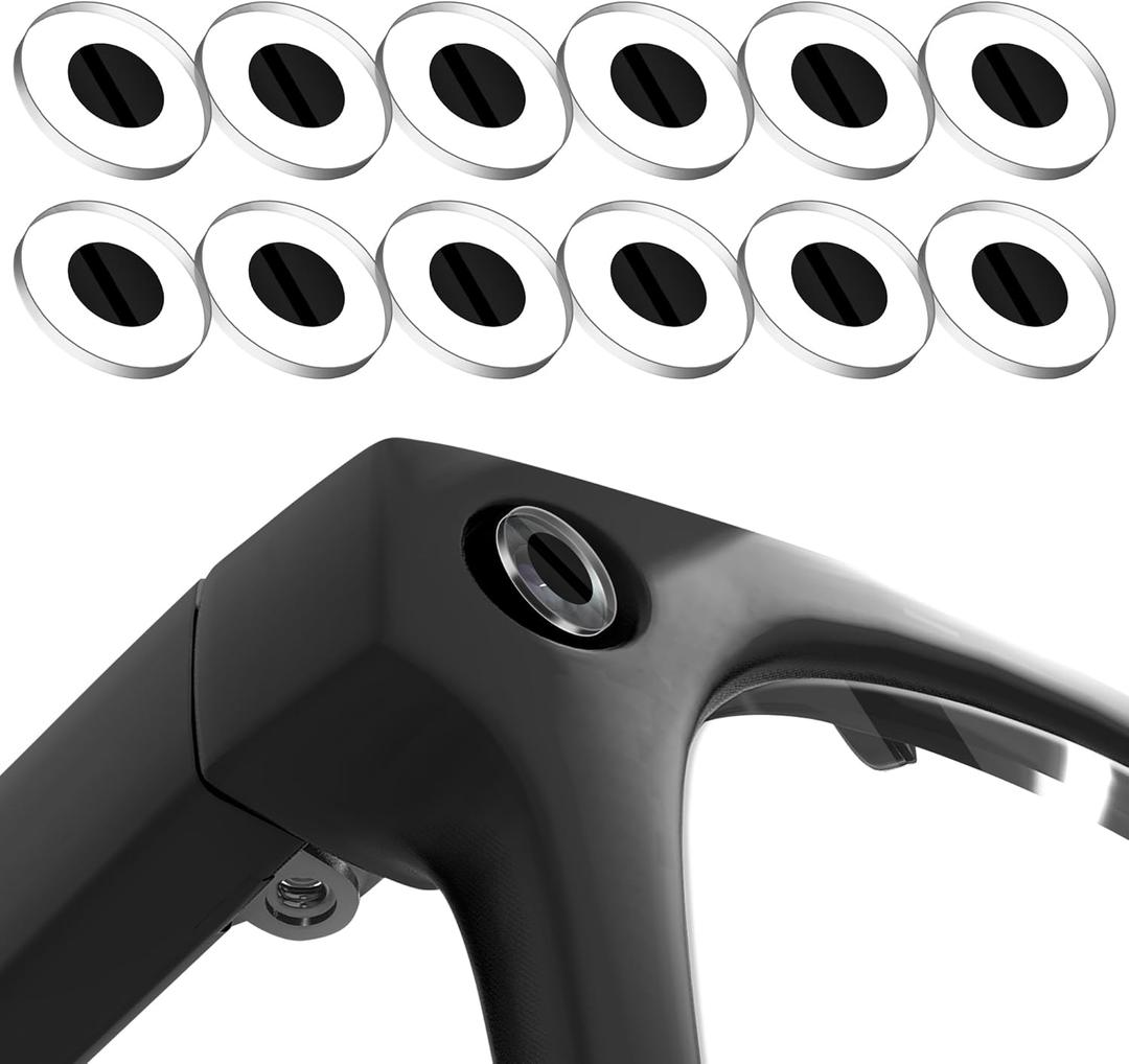 Seltureone 12 Pcs for Meta Glasses Light Cover Compatible with Ray-Ban Meta Wayfarer/Skyler/Headliner/Oakley Meta HSTN Smart Glasses Accessories Blackout LED Light Blocking Tempered Film